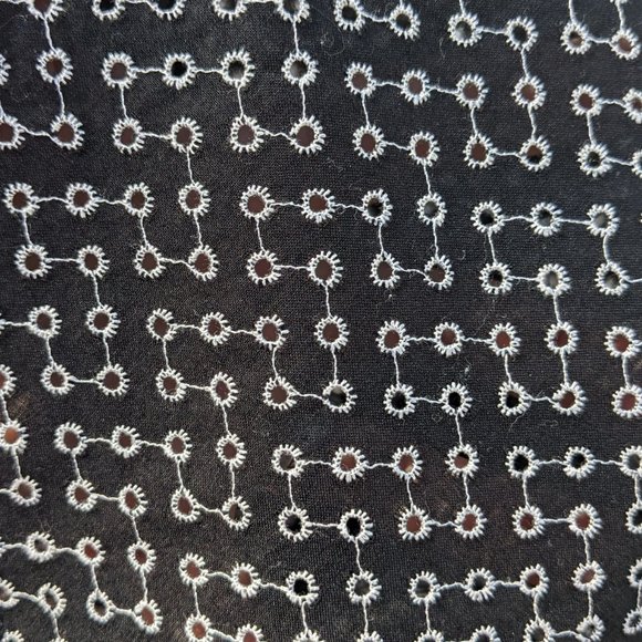 MASON by MICHELLE MASON Black Eyelet Lace & Velvet Swing 50s Look Midi Dress Sz2 - Picture 8 of 12